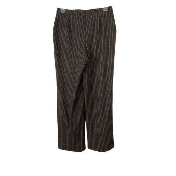 H&M Pinstriped Wide Leg Trousers Gray NWT Size Small - Picture 2 of 11